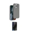 ieg™ iPhone 15 Pro Max Kılıf Kıvılcım Çizgi Serisi - Siyah 3D Antistatik Hayalet Cam Ekran Koruyucu