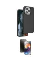 ieg™ iPhone 15 Pro Max Kılıf Kıvılcım Çizgi Serisi - Siyah 3D Antistatik Mat Seramik Nano Ekran Koruyucu