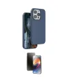 ieg™ iPhone 15 Pro Max Kılıf Kıvılcım Çizgi Serisi - Siyah 3D Antistatik Mat Seramik Nano Ekran Koruyucu
