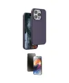 ieg™ iPhone 15 Pro Max Kılıf Kıvılcım Çizgi Serisi - Siyah 3D Antistatik Mat Seramik Nano Ekran Koruyucu