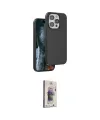 ieg™ iPhone 15 Pro Max Kılıf Kıvılcım Çizgi Serisi - Siyah Bilvis 3D Cam Ekran Koruyucu