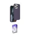 ieg™ iPhone 15 Pro Max Kılıf Kıvılcım Çizgi Serisi - Siyah Bilvis 5in1 3D Magic Cam Ekran Koruyucu