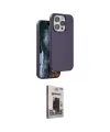 ieg™ iPhone 15 Pro Max Kılıf Kıvılcım Çizgi Serisi - Siyah Bilvis Hayalet Cam Ekran Koruyucu