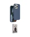 ieg™ iPhone 15 Pro Max Kılıf Kıvılcım Çizgi Serisi - Siyah Bilvis Hayalet Cam Ekran Koruyucu