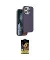 ieg™ iPhone 15 Pro Max Kılıf Kıvılcım Çizgi Serisi - Siyah Buffer Cam Ekran Koruyucu