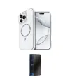ieg™ iPhone 15 Pro Max Kılıf Kıvılcım Form Prime - Siyah 3D Antistatik Hayalet Cam Ekran Koruyucu