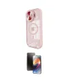 ieg™ iPhone 15 Pro Max Kılıf Kıvılcım Modern Koleksiyonu - Siyah 3D Antistatik Mat Seramik Nano Ekran Koruyucu