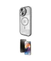 ieg™ iPhone 15 Pro Max Kılıf Kıvılcım Modern Koleksiyonu - Siyah 3D Antistatik Mat Seramik Nano Ekran Koruyucu