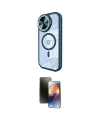 ieg™ iPhone 15 Pro Max Kılıf Kıvılcım Modern Koleksiyonu - Siyah 3D Antistatik Mat Seramik Nano Ekran Koruyucu