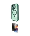 ieg™ iPhone 15 Pro Max Kılıf Kıvılcım Modern Koleksiyonu - Siyah 3D Antistatik Mat Seramik Nano Ekran Koruyucu
