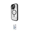 ieg™ iPhone 15 Pro Max Kılıf Kıvılcım Modern Koleksiyonu - Siyah Bilvis 0.18mm Plus Cam Ekran Koruyucu