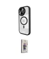 ieg™ iPhone 15 Pro Max Kılıf Kıvılcım Modern Koleksiyonu - Siyah Bilvis 3D Cam Ekran Koruyucu