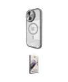 ieg™ iPhone 15 Pro Max Kılıf Kıvılcım Modern Koleksiyonu - Siyah Bilvis 3D Mat Cam Ekran Koruyucu
