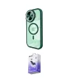 ieg™ iPhone 15 Pro Max Kılıf Kıvılcım Modern Koleksiyonu - Siyah Bilvis 5in1 5D Magic Hayalet Cam Ekran Koruyucu