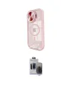 ieg™ iPhone 15 Pro Max Kılıf Kıvılcım Modern Koleksiyonu - Siyah Vanessa Magic Hayalet Cam