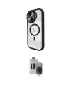 ieg™ iPhone 15 Pro Max Kılıf Kıvılcım Modern Koleksiyonu - Siyah Vanessa Magic Hayalet Cam