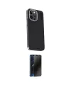 ieg™ iPhone 15 Pro Max Kılıf Kıvılcım Modern Özel Seri - Siyah 3D Antistatik Hayalet Cam Ekran Koruyucu