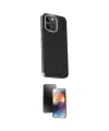 ieg™ iPhone 15 Pro Max Kılıf Kıvılcım Modern Özel Seri - Siyah 3D Antistatik Mat Seramik Nano Ekran Koruyucu