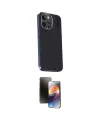ieg™ iPhone 15 Pro Max Kılıf Kıvılcım Modern Özel Seri - Siyah 3D Antistatik Mat Seramik Nano Ekran Koruyucu