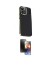 ieg™ iPhone 15 Pro Max Kılıf Kıvılcım Modern Özel Seri - Siyah 3D Antistatik Mat Seramik Nano Ekran Koruyucu