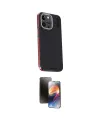 ieg™ iPhone 15 Pro Max Kılıf Kıvılcım Modern Özel Seri - Siyah 3D Antistatik Mat Seramik Nano Ekran Koruyucu