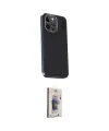 ieg™ iPhone 15 Pro Max Kılıf Kıvılcım Modern Özel Seri - Siyah Bilvis 3D Cam Ekran Koruyucu