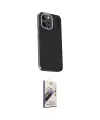 ieg™ iPhone 15 Pro Max Kılıf Kıvılcım Modern Özel Seri - Siyah Bilvis 3D Mat Cam Ekran Koruyucu