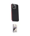 ieg™ iPhone 15 Pro Max Kılıf Kıvılcım Modern Özel Seri - Siyah Bilvis 3D Mat Cam Ekran Koruyucu