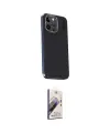 ieg™ iPhone 15 Pro Max Kılıf Kıvılcım Modern Özel Seri - Siyah Bilvis 3D Mat Cam Ekran Koruyucu