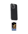 ieg™ iPhone 15 Pro Max Kılıf Kıvılcım Modern Özel Seri - Siyah Buffer Hayalet Cam Ekran Koruyucu