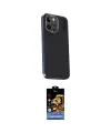 ieg™ iPhone 15 Pro Max Kılıf Kıvılcım Modern Özel Seri - Siyah Buffer Hayalet Cam Ekran Koruyucu