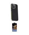 ieg™ iPhone 15 Pro Max Kılıf Kıvılcım Modern Özel Seri - Siyah Buffer Hayalet Cam Ekran Koruyucu
