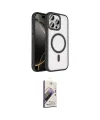 ieg™ iPhone 15 Pro Max Kılıf Kıvılcım Prime - Siyah Bilvis 3D Mat Cam Ekran Koruyucu