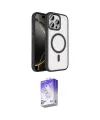 ieg™ iPhone 15 Pro Max Kılıf Kıvılcım Prime - Siyah Bilvis 5in1 3D Magic Cam Ekran Koruyucu