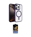 ieg™ iPhone 15 Pro Max Kılıf Kıvılcım Prime - Siyah Buffer Hayalet Cam Ekran Koruyucu