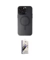 ieg™ iPhone 15 Pro Max Kılıf Kozmos Çizgi Prime - Siyah Bilvis 3D Mat Cam Ekran Koruyucu