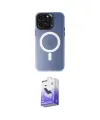 ieg™ iPhone 15 Pro Max Kılıf Kozmos Çizgi Prime - Siyah Bilvis 5in1 5D Magic Hayalet Cam Ekran Koruyucu
