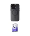 ieg™ iPhone 15 Pro Max Kılıf Kozmos Çizgi Prime - Siyah Bilvis 5in1 5D Magic Hayalet Cam Ekran Koruyucu