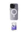 ieg™ iPhone 15 Pro Max Kılıf Kozmos Çizgi Prime - Siyah Bilvis 5in1 5D Magic Hayalet Cam Ekran Koruyucu