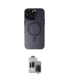 ieg™ iPhone 15 Pro Max Kılıf Kozmos Çizgi Prime - Siyah Vanessa Magic Hayalet Cam