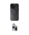 ieg™ iPhone 15 Pro Max Kılıf Kozmos Çizgi Prime - Siyah Vanessa Magic Hayalet Cam