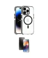 ieg™ iPhone 15 Pro Max Kılıf Kozmos Doku Koleksiyonu - Siyah 3D Antistatik Mat Seramik Nano Ekran Koruyucu
