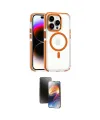 ieg™ iPhone 15 Pro Max Kılıf Kozmos Doku Koleksiyonu - Siyah 3D Antistatik Mat Seramik Nano Ekran Koruyucu