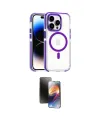 ieg™ iPhone 15 Pro Max Kılıf Kozmos Doku Koleksiyonu - Siyah 3D Antistatik Mat Seramik Nano Ekran Koruyucu