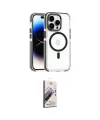 ieg™ iPhone 15 Pro Max Kılıf Kozmos Doku Koleksiyonu - Siyah Bilvis 3D Mat Cam Ekran Koruyucu