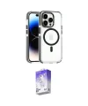 ieg™ iPhone 15 Pro Max Kılıf Kozmos Doku Koleksiyonu - Siyah Bilvis 5in1 3D Magic Cam Ekran Koruyucu