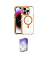 ieg™ iPhone 15 Pro Max Kılıf Kozmos Doku Koleksiyonu - Siyah Bilvis 5in1 3D Magic Cam Ekran Koruyucu