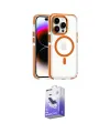 ieg™ iPhone 15 Pro Max Kılıf Kozmos Doku Koleksiyonu - Siyah Bilvis 5in1 5D Magic Hayalet Cam Ekran Koruyucu