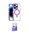 ieg™ iPhone 15 Pro Max Kılıf Kozmos Doku Koleksiyonu - Siyah Bilvis 5in1 5D Magic Hayalet Cam Ekran Koruyucu