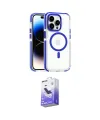 ieg™ iPhone 15 Pro Max Kılıf Kozmos Doku Koleksiyonu - Siyah Bilvis 5in1 5D Magic Hayalet Cam Ekran Koruyucu